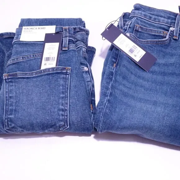 Veronica Beard Beverly High Rise Skinny Flare Jeans 25 NWT 348 Rebel Blue - Picture 7 of 16